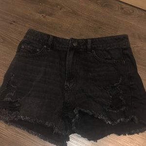 Black jean shorts